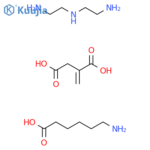 N'-(2-Aminoethyl)ethane-1,2-diamine;6-aminohexanoic acid;2-methylidenebutanedioic acid structure
