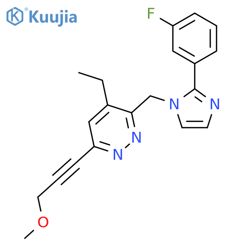 PYRIDAZINE, 4-ETHYL-3-[[2-(3-FLUOROPHENYL)-1H-IMIDAZOL-1-YL]METHYL]-6-(3-METHOXY-1-PROPYNYL)- structure