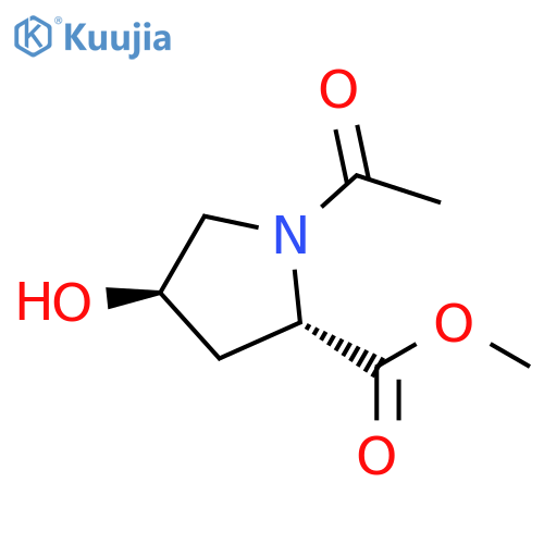 L-Proline, 1-acetyl-4-hydroxy-, methyl ester, trans- structure