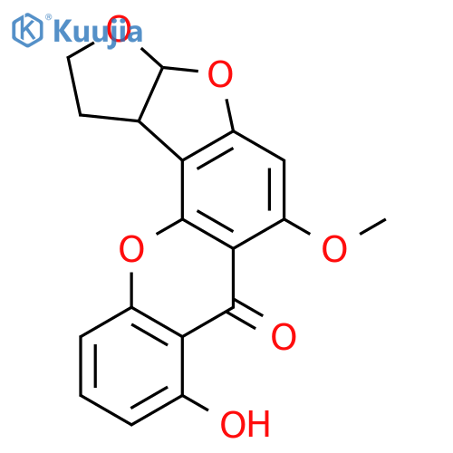 (3aR,12cS)-8-hydroxy-6-methoxy-1,2,3a,12c-tetrahydro-7H-furo[3',2':4,5]furo[2,3-c]xanthen-7-one structure
