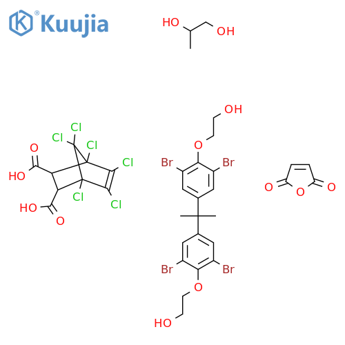 2-[2,6-Dibromo-4-[2-[3,5-dibromo-4-(2-hydroxyethoxy)phenyl]propan-2-yl]phenoxy]ethanol;furan-2,5-dione;1,4,5,6,7,7-hexachlorobicyclo[2.2.1]hept-5-ene-2,3-dicarboxylic acid;propane-1,2-diol structure