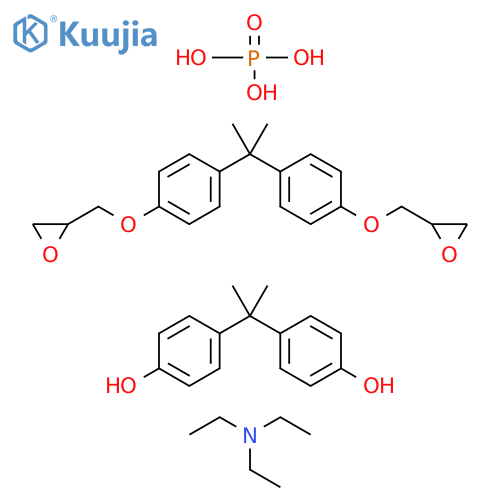 Phosphoricacid,polymerwith4,4'-(1-methylethylidene)bis[phenol]and2,2'-[(1-methylethylidene)bis(4,1-phenyleneoxymethylene)]bis[oxirane],compd.withN,N-diethylethanamine structure