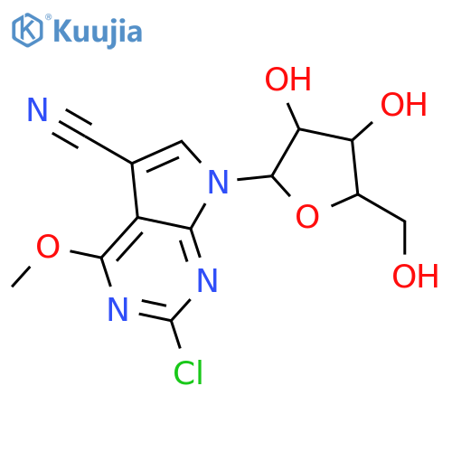 2-Chloro-4-methoxy-7-pentofuranosyl-7h-pyrrolo[2,3-d]pyrimidine-5-carbonitrile structure