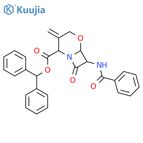 (2R,6R,7R)-Benzhydryl 7-benzamido-3-methylene-8-oxo-5-oxa-1-azabicyclo[4.2.0]octane-2-carboxylate structure