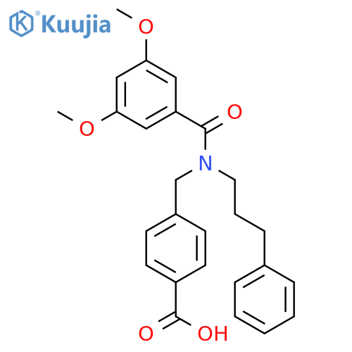BENZOIC ACID, 4-[[(3,5-DIMETHOXYBENZOYL)(3-PHENYLPROPYL)AMINO]METHYL]- structure