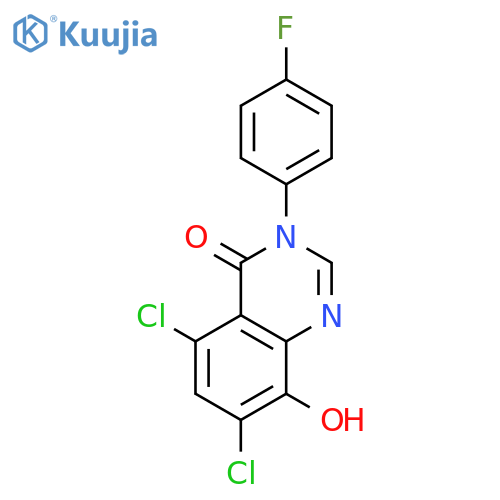 4(3H)-Quinazolinone, 5,7-dichloro-3-(4-fluorophenyl)-8-hydroxy- structure