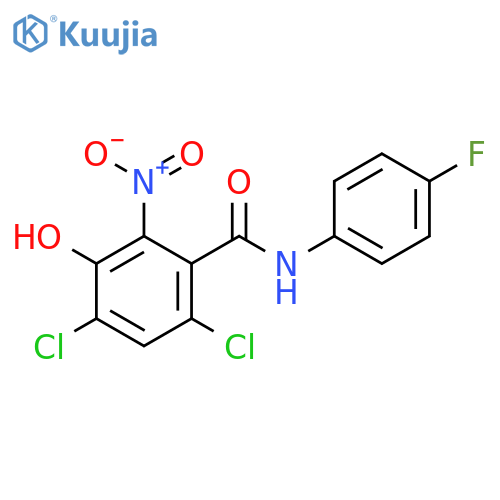 Benzamide, 4,6-dichloro-N-(4-fluorophenyl)-3-hydroxy-2-nitro- structure