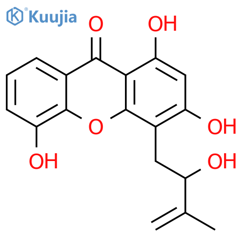 9H-Xanthen-9-one, 1,3,5-trihydroxy-4-(2-hydroxy-3-methyl-3-butenyl)- structure