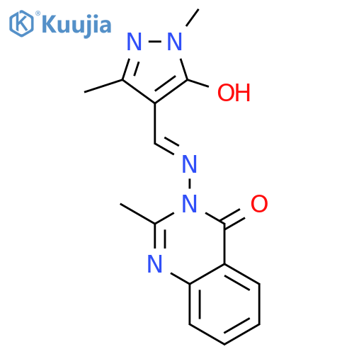 4(3H)-Quinazolinone,3-[[(5-hydroxy-1,3-dimethyl-1H-pyrazol-4-yl)methylene]amino]-2-methyl- structure
