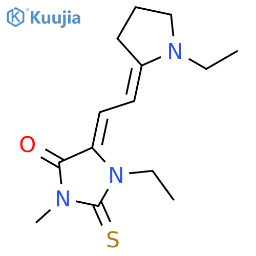 1-ethyl-5-[(1-ethyl-2-pyrrolidinylidene)ethylidene]-3-methyl-2-thioxoimidazolidin-4-one structure