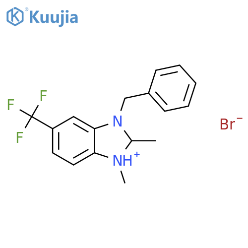 1,2-dimethyl-3-(benzyl)-5-(trifluoromethyl)-1H-benzimidazolium bromide structure
