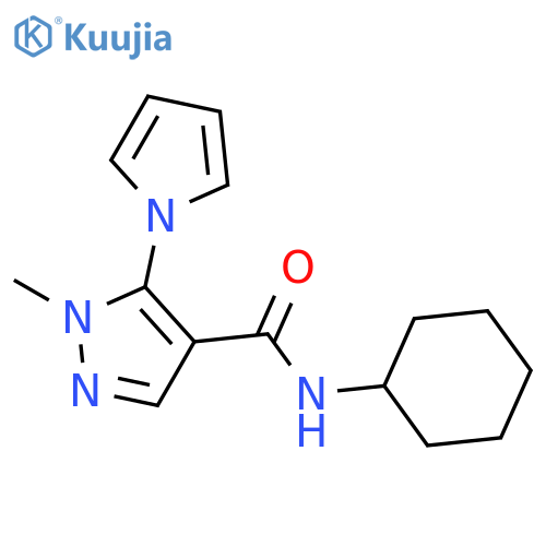 1H-Pyrazole-4-carboxamide, N-cyclohexyl-1-methyl-5-(1H-pyrrol-1-yl)- structure