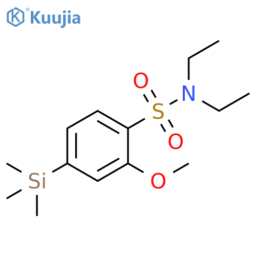 Benzenesulfonamide, N,N-diethyl-2-methoxy-4-(trimethylsilyl)- structure