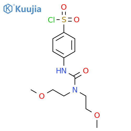 4-(3,3-Bis(2-methoxyethyl)ureido)benzene-1-sulfonyl chloride structure