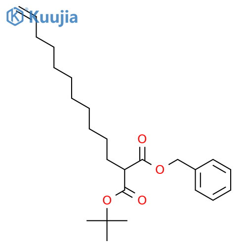 Propanedioic acid, 10-undecenyl-, 1,1-dimethylethyl phenylmethyl ester structure