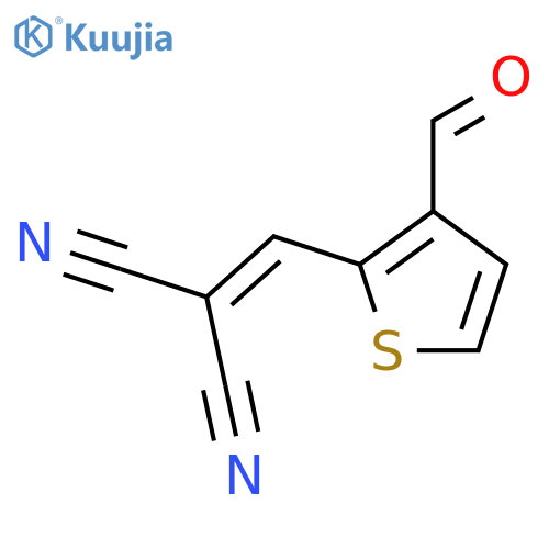 2-[(3-formyl-2-thienyl)methylidene]malononitrile structure