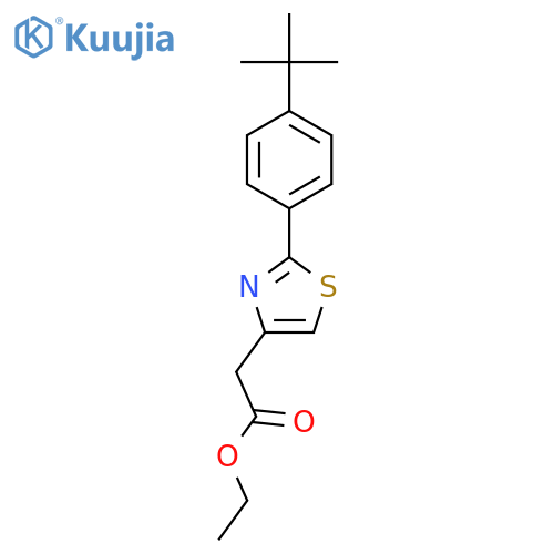 ethyl 2-{2-[4-(tert-butyl)phenyl]-1,3-thiazol-4-yl}acetate structure