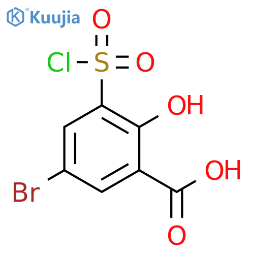 BENZOIC ACID, 5-BROMO-3-(CHLOROSULFONYL)-2-HYDROXY- structure