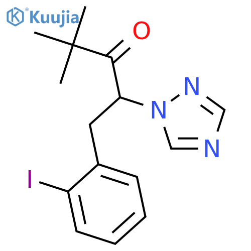 3-PENTANONE, 1-(2-IODOPHENYL)-4,4-DIMETHYL-2-(1H-1,2,4-TRIAZOL-1-YL)- structure