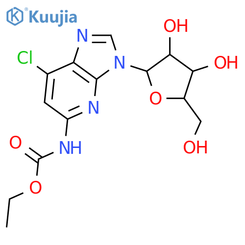 Carbamic acid,(7-chloro-3-b-D-ribofuranosyl-3H-imidazo[4,5-b]pyridin-5-yl)-,ethyl ester (9CI) structure