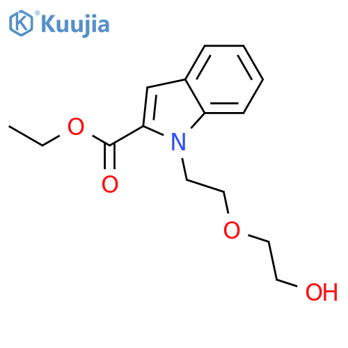 1H-INDOLE-2-CARBOXYLIC ACID, 1-[2-(2-HYDROXYETHOXY)ETHYL]-, ETHYL ESTER structure