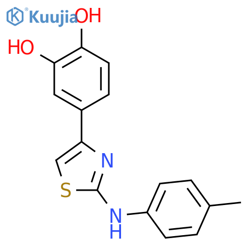 1,2-BENZENEDIOL, 4-[2-[(4-METHYLPHENYL)AMINO]-4-THIAZOLYL]- structure