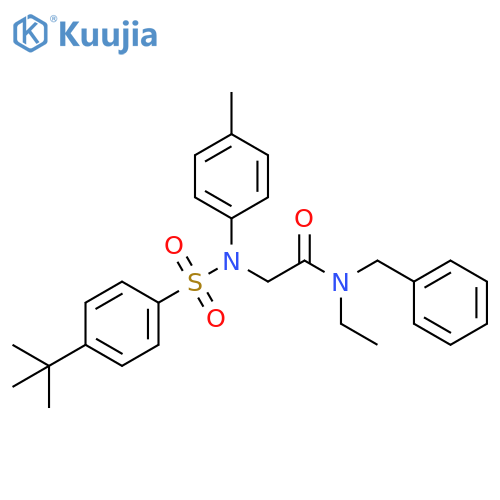 Acetamide,2-[[[4-(1,1-dimethylethyl)phenyl]sulfonyl](4-methylphenyl)amino]-N-ethyl-N-(phenylmethyl)- structure