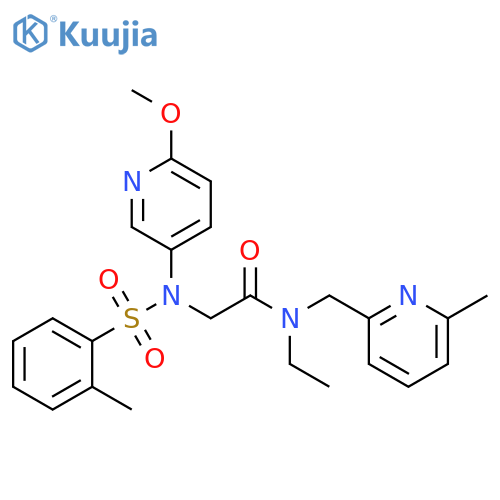 Acetamide,N-ethyl-2-[(6-methoxy-3-pyridinyl)[(2-methylphenyl)sulfonyl]amino]-N-[(6-methyl-2-pyridinyl)methyl]- structure
