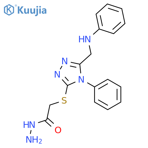 2-{5-(Anilinomethyl)-4-phenyl-4H-1,2,4-triazol-3-ylthio}acetohydrazide structure