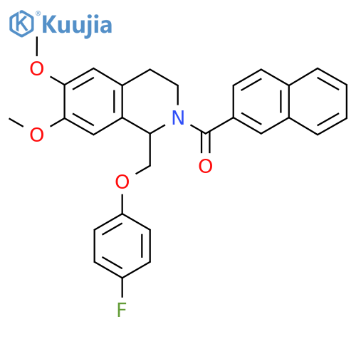 1-(4-fluorophenoxy)methyl-6,7-dimethoxy-2-(naphthalene-2-carbonyl)-1,2,3,4-tetrahydroisoquinoline structure