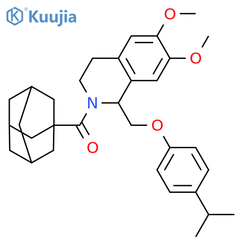 2-(adamantane-1-carbonyl)-6,7-dimethoxy-1-{4-(propan-2-yl)phenoxymethyl}-1,2,3,4-tetrahydroisoquinoline structure