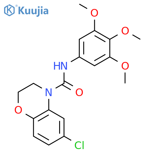 6-chloro-N-(3,4,5-trimethoxyphenyl)-2,3-dihydro-4H-1,4-benzoxazine-4-carboxamide structure