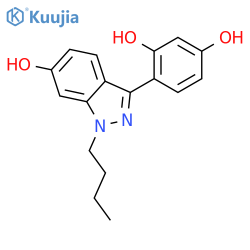 1,3-Benzenediol, 4-(1-butyl-6-hydroxy-1H-indazol-3-yl)- structure