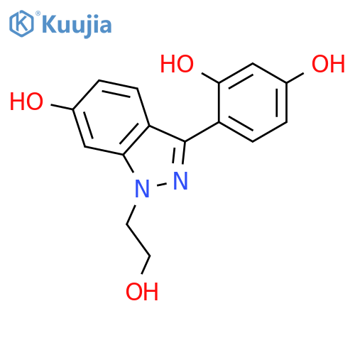 1,3-BENZENEDIOL, 4-[6-HYDROXY-1-(2-HYDROXYETHYL)-1H-INDAZOL-3-YL]- structure