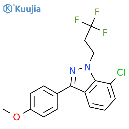 1H-Indazole, 7-chloro-3-(4-methoxyphenyl)-1-(3,3,3-trifluoropropyl)- structure