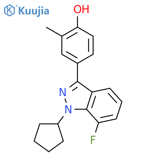 PHENOL, 4-(1-CYCLOPENTYL-7-FLUORO-1H-INDAZOL-3-YL)-2-METHYL- structure