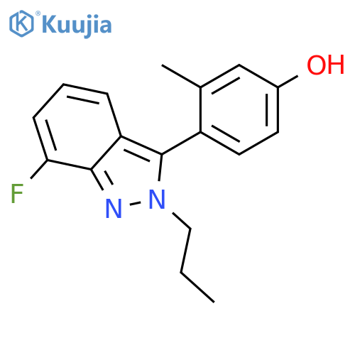 Phenol, 4-(7-fluoro-2-propyl-2H-indazol-3-yl)-3-methyl- structure