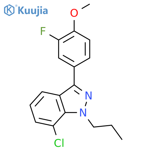 1H-Indazole, 7-chloro-3-(3-fluoro-4-methoxyphenyl)-1-propyl- structure