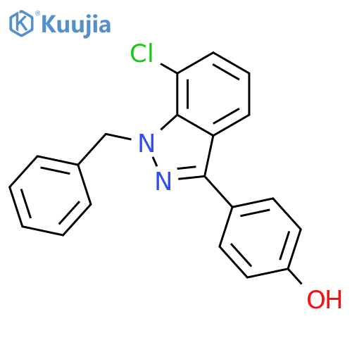 Phenol, 4-[7-chloro-1-(phenylmethyl)-1H-indazol-3-yl]- structure