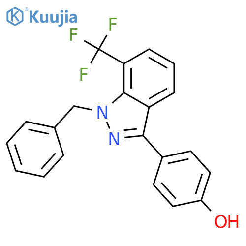 Phenol, 4-[1-(phenylmethyl)-7-(trifluoromethyl)-1H-indazol-3-yl]- structure