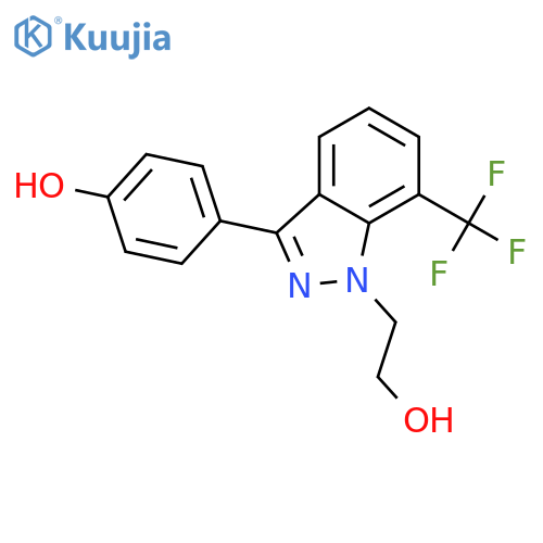 1H-Indazole-1-ethanol, 3-(4-hydroxyphenyl)-7-(trifluoromethyl)- structure