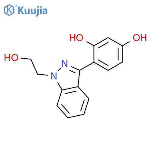 1,3-Benzenediol, 4-[1-(2-hydroxyethyl)-1H-indazol-3-yl]- structure