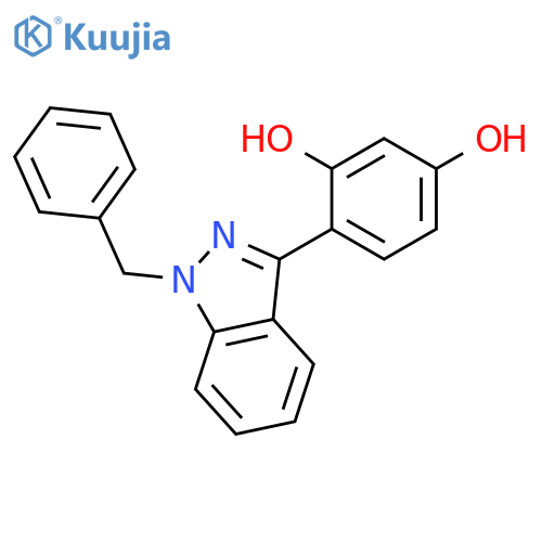 1,3-Benzenediol, 4-[1-(phenylmethyl)-1H-indazol-3-yl]- structure