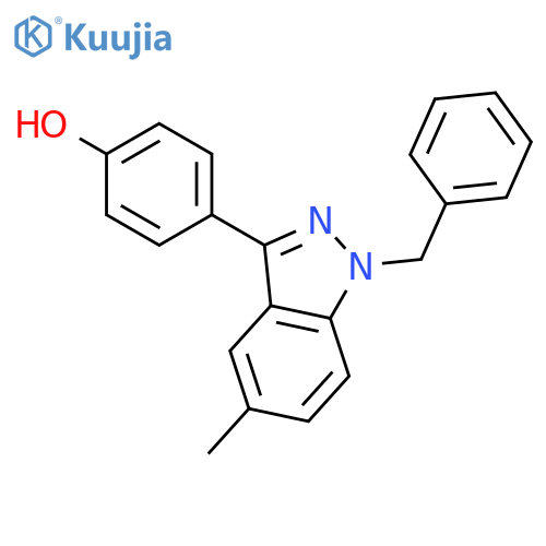 PHENOL, 4-[5-METHYL-1-(PHENYLMETHYL)-1H-INDAZOL-3-YL]- structure