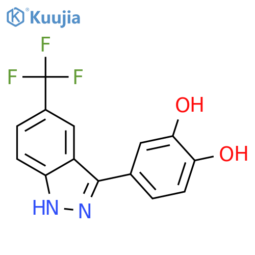 1,2-BENZENEDIOL, 4-[5-(TRIFLUOROMETHYL)-1H-INDAZOL-3-YL]- structure
