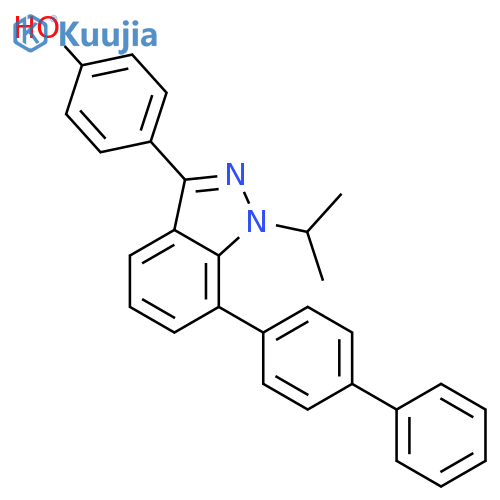 PHENOL, 4-[7-[1,1'-BIPHENYL]-4-YL-1-(1-METHYLETHYL)-1H-INDAZOL-3-YL]- structure