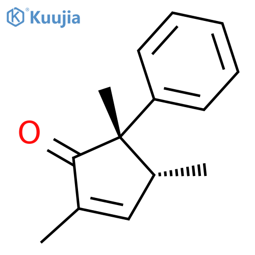 2-CYCLOPENTEN-1-ONE, 2,4,5-TRIMETHYL-5-PHENYL-, (4R,5S)- structure