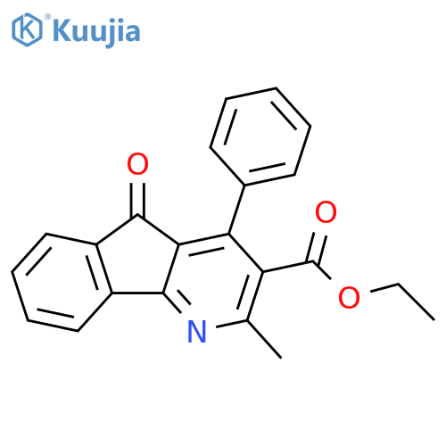 5H-Indeno[1,2-b]pyridine-3-carboxylic acid, 2-methyl-5-oxo-4-phenyl-, ethyl ester structure