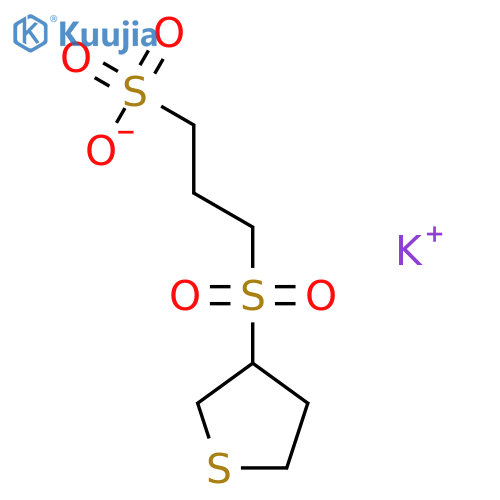 potassium 3-[(tetrahydro-3-thienyl)thio]propane-1-sulphonate S,S-dioxide structure