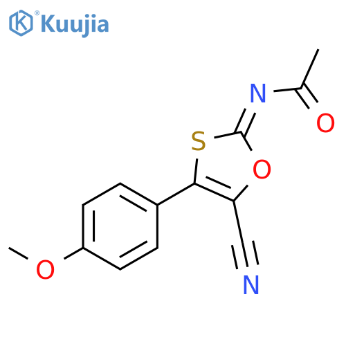 Acetamide, N-[5-cyano-4-(4-methoxyphenyl)-1,3-oxathiol-2-ylidene]- structure